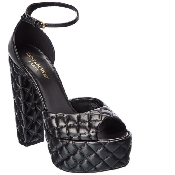 Saint Laurent Women's Jodie Platform Sandals in Quilted Leather